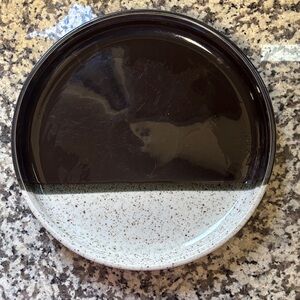 Vintage Black and White Speckled Plate